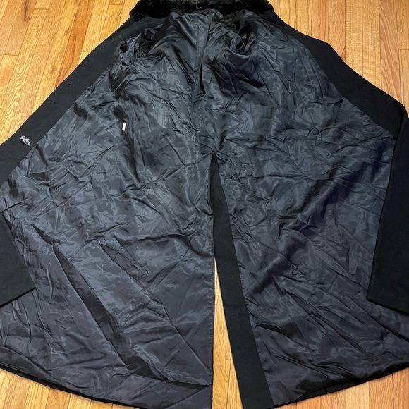 Steve by Searly Vintage Wool Beaver Fur Buttons Mock Flare winter rave Formal - Picture 7 of 10